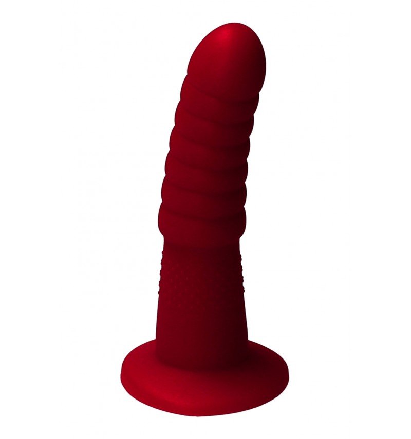 Dildo - Aria Bordeaux Red, Yilva & Dite, 100% premium silicone, dark red. Available in our sex shop. Image 1